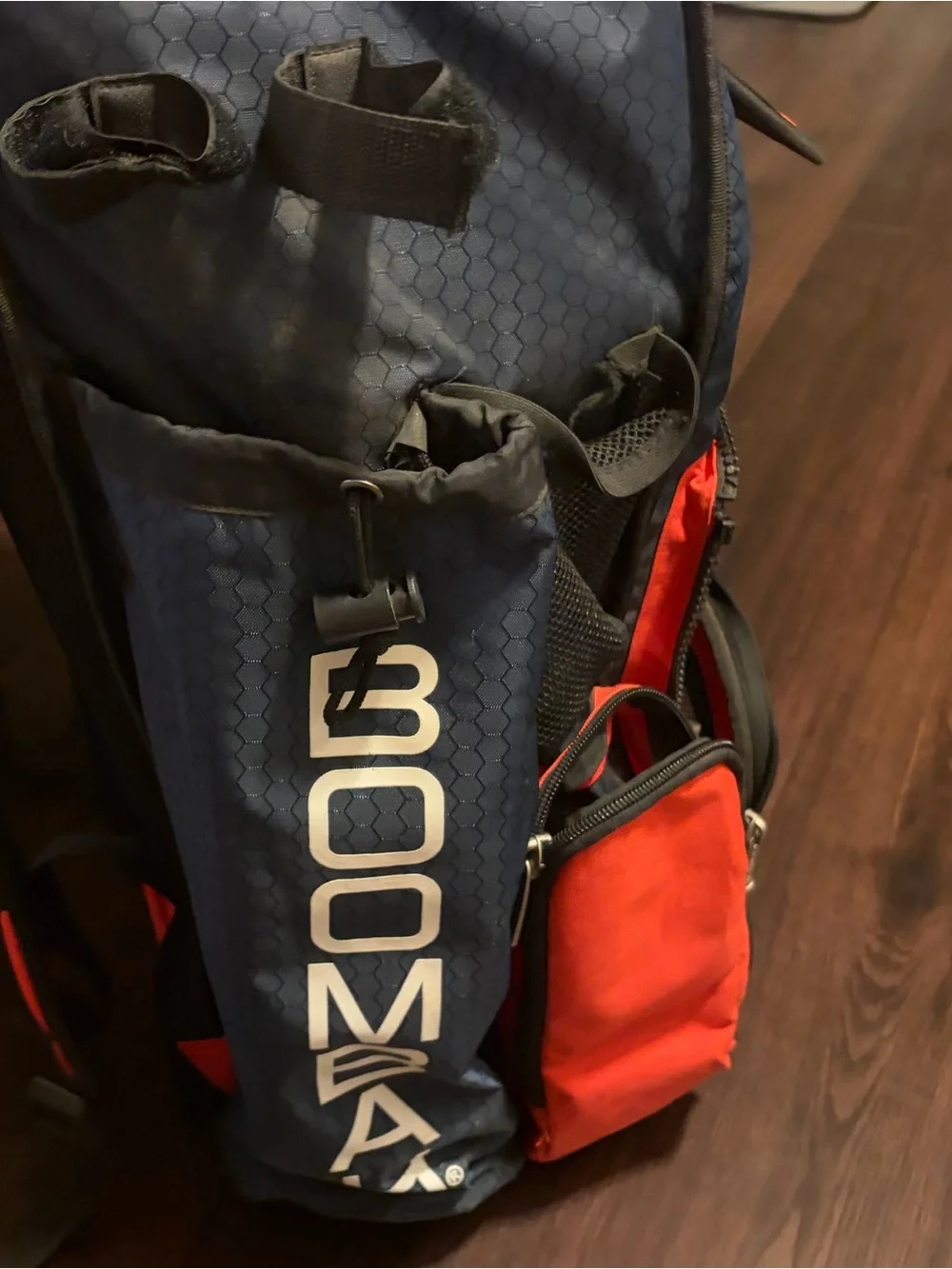 Boombah Red and Navy Men’s Baseball Backpack with Logo